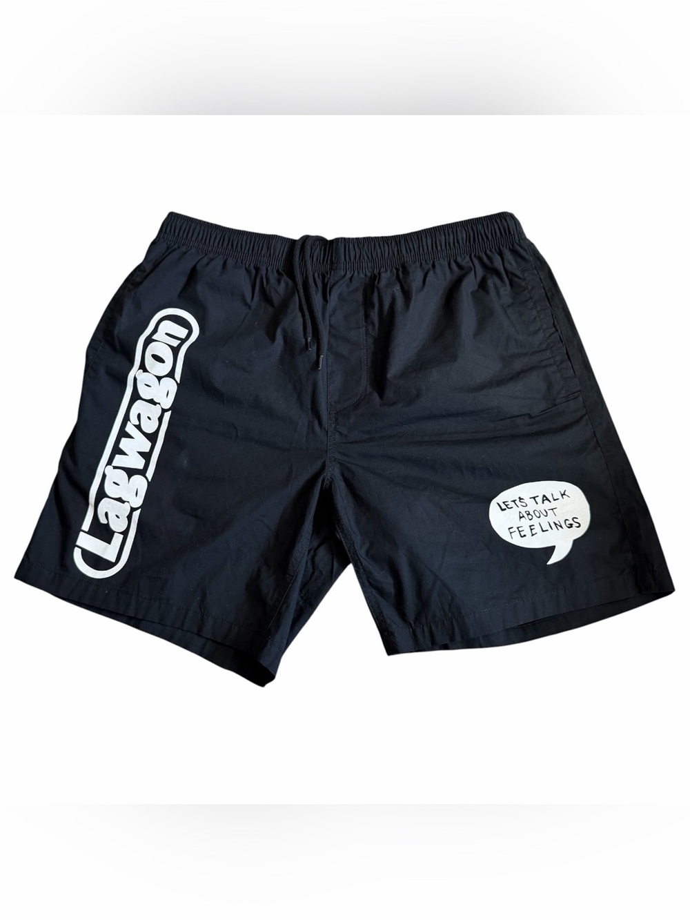 Lagwagon Men’s Let’s Talk About Feelings Beach Shorts Sz M Black Limited Edition